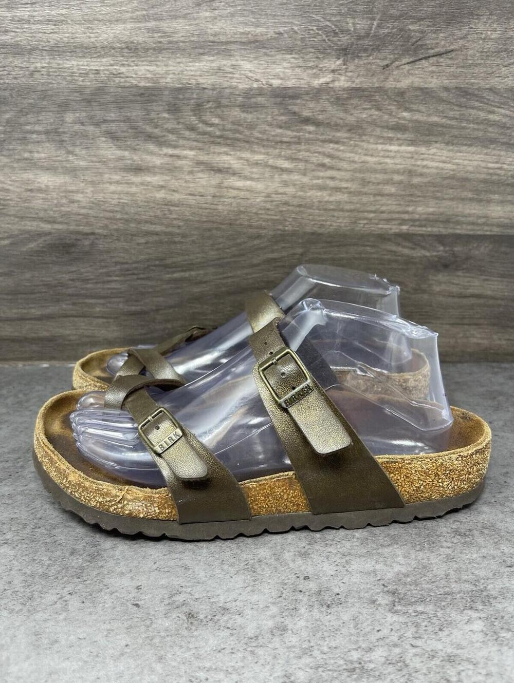 Birkenstock Mayari Sandals Womens Size 8 (39) Leather Toe Loop Slip On